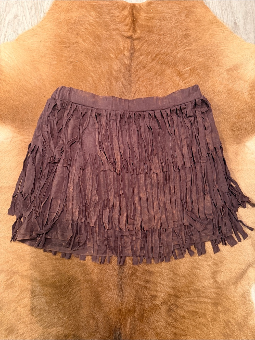 $72 NWOT 🤠 POL Western Boho Tiered Fringed Mini Skirt S - Picture 2 of 4